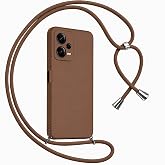 Coverzone Redmi Note 12 Pro 5G ile Uyumlu &Ouml;zel &Uuml;retim Ayarlanabilir İpli Boyun Askılı Silikon Kılıf Kadife İ&ccedil; Yapılı Viper Bo
