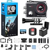 AKASO EK7000 Pro Sports Camera 4K 20MP Action Camera with 64GB Card | Waterproof Water Camera with Touch Screen, EIS, 2 Batte