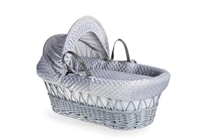 Clair de Lune Dimple Grey Wicker Moses Basket