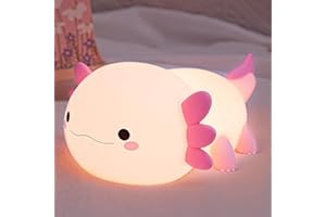 Anywin Axolotl Night Light, Axolotl Toy Gifts, Cute Squishy Silicone Lamp with Timer & Dimmer for Room Decor, Pink Lamp Gifts for Birthday, Graduation, Back to School, Xmas for Girls, Kids, Teens