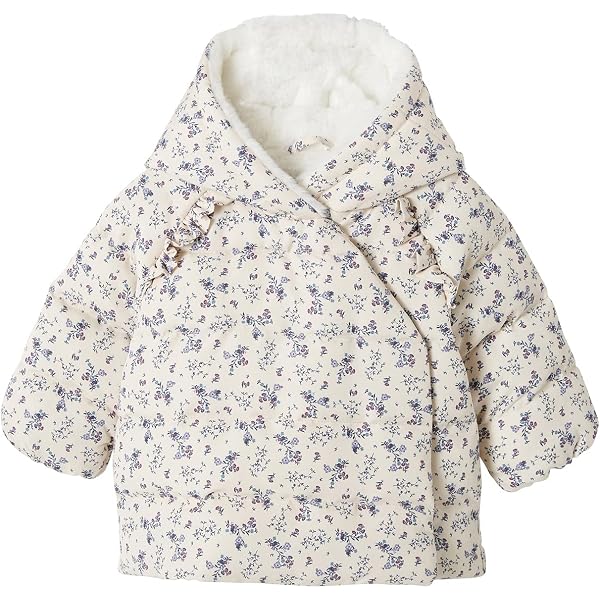 Manteau à Capuche En Laine Bébé Fille VERTBAUDET - Marine, Taille 24 Mois (86 Cm), Capuche Bordée Fausse Fourrure, Poches Cœur - 6