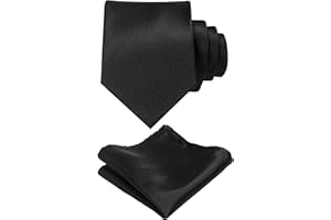 JEMYGINS Cravatta da uomo con superficie opaca con set di fazzoletti