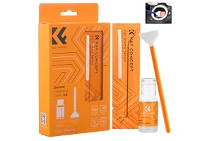 K&F CONCEPT Sensor rengöringsset med 10 st mikrofiber Swabs 24 mm för fullformatkameror och 20 ml rengöringssats för DSLR-kam