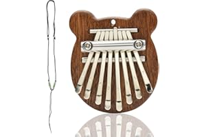 LEEWYOU Mini-Kalimba mit 8 Tasten Schlüssel Marimba,Thumb Piano Tragbares,Daumen Klavier,Marimbaphon Kalimba Marimba Kinder,Finger Percussion,Marimbaphon Instrument,Daumenklavier für Anfänger Bär