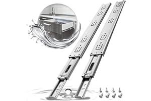 AOLISHENG Pełne rozszerzenie metalowe łożyska kulkowe prowadnice szuflady 300 mm, materiał ze stali nierdzewnej, nośność 45 kg (1 para)