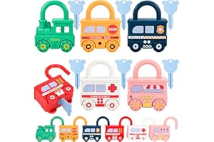 Tuaeccki Giocattolo di Serratura e Chiave per Bambini Auto con Chiave di Blocco Montessori Keys Giocattoli Auto Giocattoli Educativi per L'apprendimento Ragazzi Ragazze Viaggio Casa