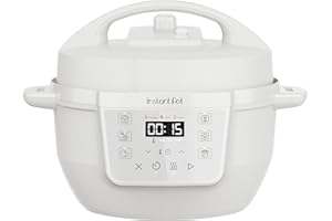 Instant Pot Multicooker, 3.8L 7-in-1 Pentola a Pressione, Vaporiera, Scaldavivande in Acciaio Inossidabile Spazzolato, Adatta a Cucinare Riso, Zuppa, Verdura e Yogurt a Cottura Lenta, Bianco Sale