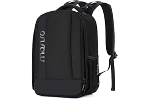 MOSISO Camara Mochila,Bolsa de Amortiguadora con Inserciones Modulares Personalizado&Trípode Soporte para Cámaras DSLR/SLR/Mirrorless Compatible con Canon/Nikon/Sony,etc.,Negro