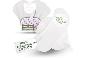 ‎NATISSY Öko Slipeinlagen waschbar mit rutschfestem Druck aus Bio Baumwolle (Größe M, 7er-Pack); dünne Slipeinlagen Damen, Mädchen; waschbar bei hoher T°; 100% Atmungsaktiv (kein PUL) für täglichen Ausfluss