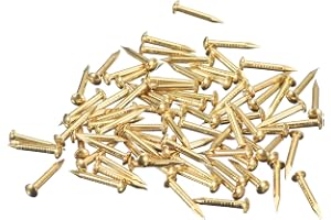 QUARKZMAN 70 stycken små små naglar 1,5 x 12 mm (DxL) liten mässing naglar hårdvara runt huvud mässing nagel för trä gör-det