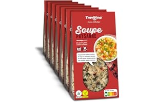 TREVIJANO Soupe Paysanne: 7 sachets de 100 g chacun (700 g de légumes déshydratés). Chaque sachet contient 8 portions de soupe