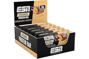 ESN Designer Protein Bar, Peanut Caramel, 12 x 45 g - High Protein Bar - Made in Germany