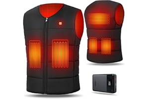 UNBON Heizweste Herren Damen, Beheizbare Weste mit Powerbank 14400mAh USB Elektrisch 5 Heizzonen 3 Einstellbare Temperaturen Beheizte Weste mit Akku für Winter Outdoor-Sport