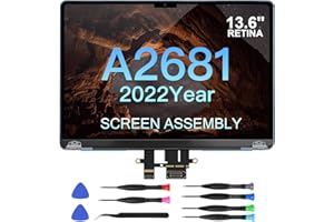 JQYDZH Replacement Screen for MacBook Air M2 A2681 2022 13.6" (EMC 4074) Full LCD Screen 2560x1664 Display Assembly (Midnight)