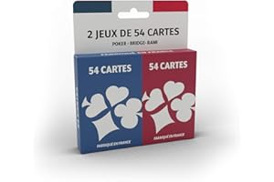 LA DUCALE Ducale - Jeu de 2 x 54 Cartes - Jeu de Rami, Bridge et Poker, Rouge, Blanc, Bleu