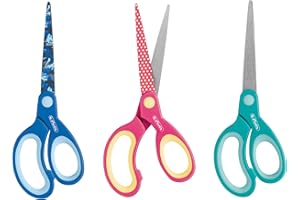 Herlitz Nożyczki Szpiczaste dla Leworęcznych | Designerskie Nożyce do Majsterkowania | Wycinania Wzorów | Cięcia Papieru | Regularny Rozmiar 17 cm | do Szkoły | na Zajęcia Techniczne | Różnokolorowe