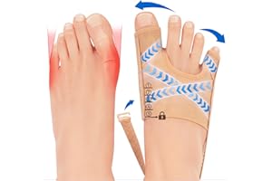 Lilbitty 1 paire de correcteurs d'hallux valgus, gros orteil de queue, soulagement de la douleur, chaussettes à porter avec attelle de chaussures, séparateur d'orteil en marteau, taille S