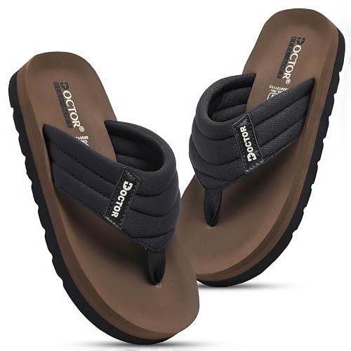 Buy DOCTOR FEEL SOFT Cushioned Flip Flops for Men | Padded Fabric Strap Thong Slippers | Lightweight Anti-Slip EVA Sole Everyday Wear Footwear at Amazon.in
