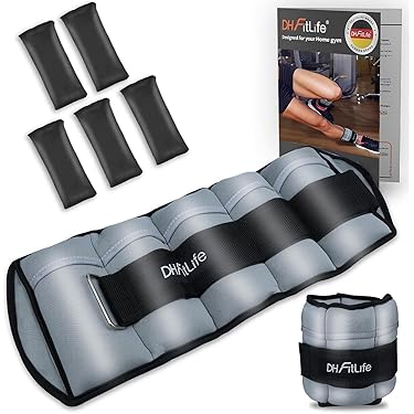 2 stuks gewichtsmanchetten, voet, gewichten voor benen en armen, enkelgewichten, polsgewichten, enkelgewichten voor pilates, yoga, wandelen, joggen, aerobics (blauw, 1 kg