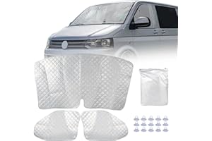 MaxEarn Mata termiczna do kabiny kierowcy pasująca do VW T4, luksusowa wewnętrzna osłona przeciwsłoneczna na przednią szybę, zestaw żaluzji termicznych, ochrona przed słońcem, mata termiczna