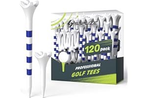 'SAPLIZE Plastic Golf Tees Pack of 50/100(3-1/4''& 2-3/4''& 1-1/2'' Available) Reduces Friction & Side Spin 4 Prongs Plastic Tees'