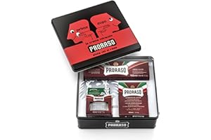 Proraso Vintage Selection, Gama Barbas Duras (pack trío), kit de cuidado barba de lujo con crema de preafeitado, jabón de afeitar en tubo y bálsamo para después del afeitado, Made in Italy