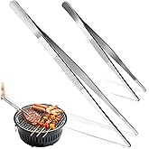 Kitchen Tongs 2 Pieces Stainless Steel 20/30 cm for Chef | Stainless Steel Precise Tips 20 and 30 cm for Kitchen, Chef, Plati