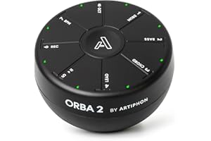 Artiphon Orba 2 sintetizador portátil, sampler, looper y controlador MIDI (8 almohadillas táctiles, looper a bordo, motor de muestras de 2 GB, función de cuantificación, hasta 128 compases)