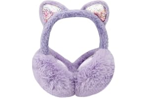 Mtbricey Foldable Fluffy Plush Ski Ear Covers - Earmuffs for Windproof Protection - Cute Winter Headband Ear Warmers for Girls & Women