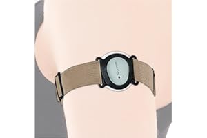 DiaBrothers Dexcom G7 Fixierband Fixierung Halter mit verstellbarem Armband - Halter: schwarz - Armband: beige - Größe: M (25-35 cm)