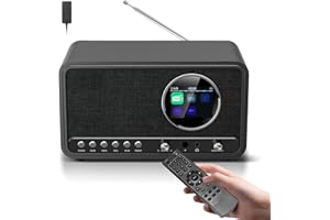 ETDEUH DAB DAB+ / FM Radio mit Fernbedienung, Bluetooth, 5W HiFi Lautsprecher, Kopfhöreranschluss, USB, AUX, DAB Plus Digitalradio Netzstecker, Küchenradio mit 60 Senderspeichern, Doppelwecker, Sleep-Timer