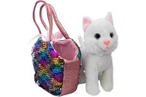 Joy Toy 52268 Catty Peluche de 20 cm en Bolsa mágica de Lentejuelas, 13 x 25 x 20 cm, Multicolor