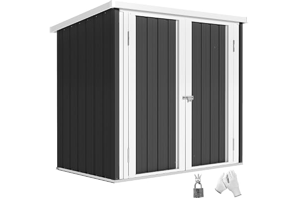 Outsunny Abri de Jardin - cabane de Jardin 1,09 m² - cabanon Rangement Outils 2 Portes verrouillables - dim. 147L x 86l x 134H cm - tôle d'acier Noir Blanc