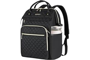 EMPSIGN Plecak na laptopa damski, 17 cali, duży plecak na laptopa, szeroko otwarty, plecak szkolny z portem ładowania USB, wodoodporny podróżny biznesowy plecak roboczy, torba na komputer, torba na