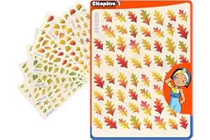 CLÉOPÂTRE CLEOPATRE – Gommettes Autocollantes feuilles d'arbres – 2 couleurs – Paquet de 8 feuilles (476 stickers)