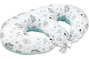 BELLOCHI GROWING IN STYLE Bellochi Maternity and Nursing Pillow for Twins - Baby Support Pillow – Multifunctional Breastfeeding Pillow with Cover Made of 100% Cotton – OEKO-TEX Certified (Animaland)