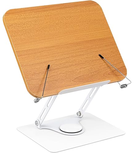 QGGTQG Buchständer Aus Holz – Verstellbar & Drehbar Für Bücher & Tablet