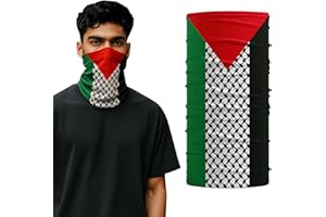 MAGSYNIX Palestinian Flag Keffiyeh Scarf Neck Gaiter – Windproof Dustproof Sunproof Face Mask, Tube Bandana, Headwrap, Palestine Headband for Men & Women – Protest, Festival, Outdoor, Sports, Cultural Wear