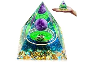 ‎TYUODNA Tyuodna Orgonit Pyramide,Edelsteine Heilsteine,Orgon Pyramide,Reiki Chakra Steine,Kristall Steine für Chakra-Heilung,Meditation, Yoga,Esoterik Geschenke (Grün-Kristallkugel)