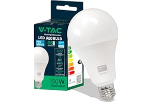 V-TAC VT-233 Lampadina LED A80 con Attacco Edison E27, 20 W (Equivalenti a 150 W), 2452 Lumen, 220-240 V, 50 Hz, Luce 3000K Bianca Calda, 80 x 155 mm