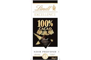 Lindt - Tablette EXCELLENCE Noir 100% Cacao - Chocolat Noir, 50g