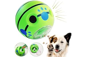 CREDIT 5 STAR Wobble Giggle Ball, Wiggle Wag Talking Ball, zabawki dla psów Dozownik piłek spożywczych, piszcząca piłka, bezpieczny prezent dla średnich dużych ras GT11 (smakołyk, 14 cm)