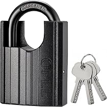 AMMIY Cadenas de 60 mm idéal pour entrepôt, conteneur, garage, volet, unités de stockage, abris de jardin, garages, clôtures Cadenas haute sécurité avec 4 clés
