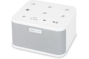 BIGMONAT Máquina De Ruido Blanco con Control Remoto,30 Fuentes de Sonido Calmantes Naturales y de Corriente Alterna (Incluidas),Adecuadas Para Adultos y Bebés Pequeños - Blanco