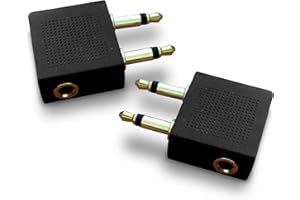 Mobi Lock 2 Pezzi Adattatori per Cuffie da Aereo Placcati in Oro - Usa le Tue Cuffie con i Sistemi di Intrattenimento in Volo dell’Aereo - Ottima Qualità del Suono in Tutti gli Aerei