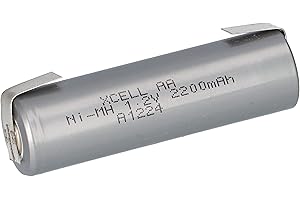 AKKUMAN.DE AKKUTECHNIK VOM FACHMANN Batterie Mignon AA 2200 mAh 1,2 V NiMh avec cosse à souder en U à haut courant rechargeable