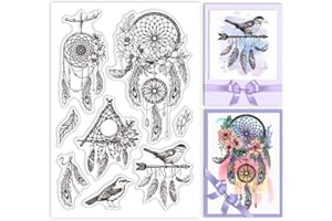 ‎GLOBLELAND GLOBLELAND Klare Stempel Mit Traumfänger Für DIY Scrapbooking, Realistischer Vogel, Silikon, Klare Stempelsiegel, Transparente Stempel Für Karten, Fotoalbum, Tagebuch, Heimdekoration