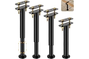 VETIN 4 Stück Höhenverstellbar Bettbeine 25cm, Stützfuss für Bett Mittelbalken, Robuste mittlere Stützbeine des Bettrahmens aus Metall, Lattenrost-Verstärkungsset für King-/Queen-Size-Betten