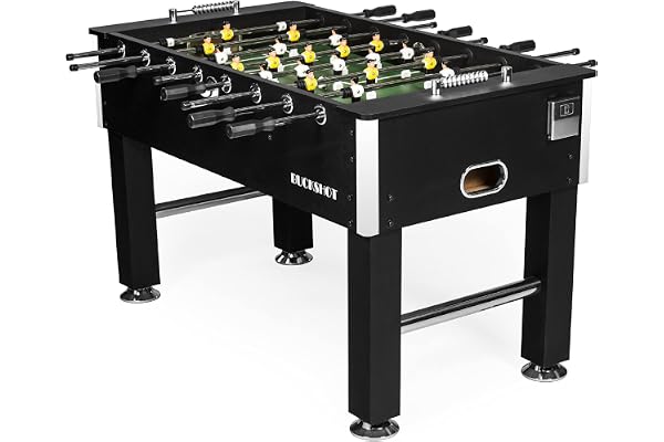 Bordsfotboll hink svart träbänk fotbollsbord med 2 bollar, MDF-skåp, fotbollsbord med justerbara bennivellerare och förstärkta ihåliga stavar