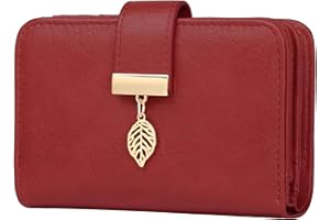 Faneam Portfele skórzane damskie, duża pojemność, portfel z blokadą RFID, portfele skórzane eleganckie, portmonetki, portfel z kieszenią na monety i zamkiem, 18 miejsc na karty, retro